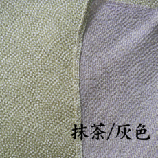 正絹縮緬友禅風呂敷 鮫小紋 抹茶 アップ写真 両面