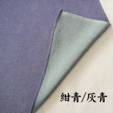 正絹縮緬友禅風呂敷 鮫小紋 青 アップ写真 両面